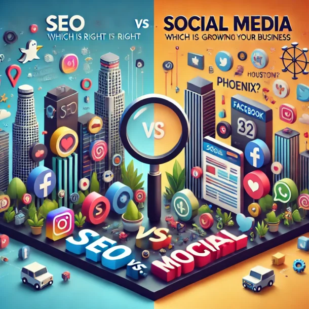 SEO vs. Social Media: Which is Right for Growing Your Business in Los Angeles, Houston, and Phoenix?